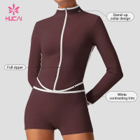 Custom Contrast Trim Track Jacket for Private Label Sportswear Lines