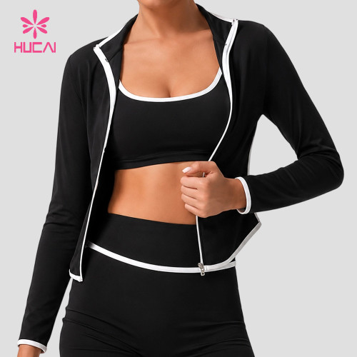 Custom Contrast Trim Track Jacket for Private Label Sportswear Lines