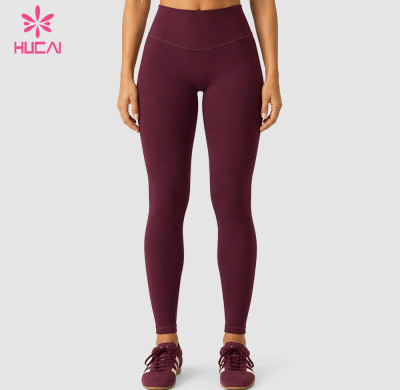 Custom Full Length High Rise Leggings with Double Layer Waist - OEM and ODM Supply