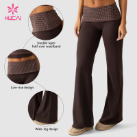 Custom Wide Leg Lounge Leggings with Fold Over Waistband - Bulk and Private Label Orders