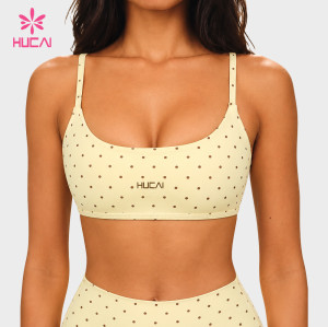 Custom Polka Dot Adjustable Strap Sports Bra - Private Label Supply