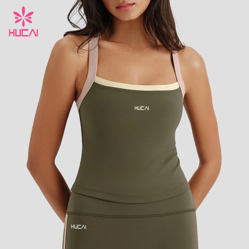 Custom Square Neck Cross Back Longline Bra Top for Activewear Labels