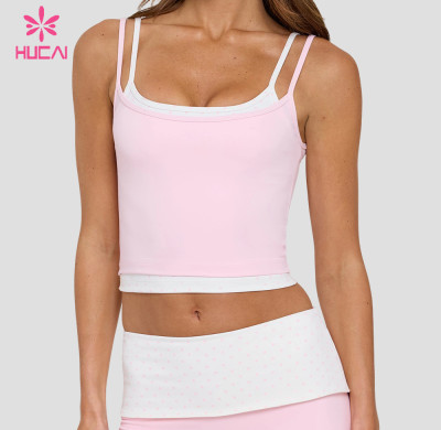 Custom Double Layer Cropped Tank with Spaghetti Straps - Bulk Orders