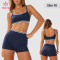 Custom Retro Stripe Bra and High Waist Biker Shorts Set for Gym Labels