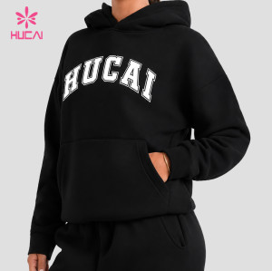 Custom Oversized Applique Hoodie with Kangaroo Pocket - Private Label Supply