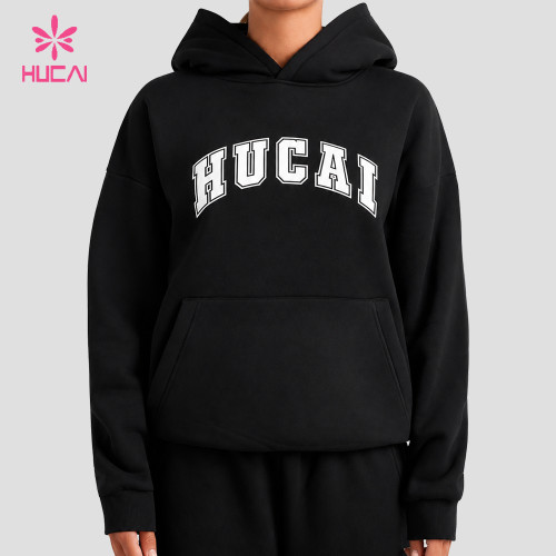 Custom Oversized Applique Hoodie with Kangaroo Pocket - Private Label Supply