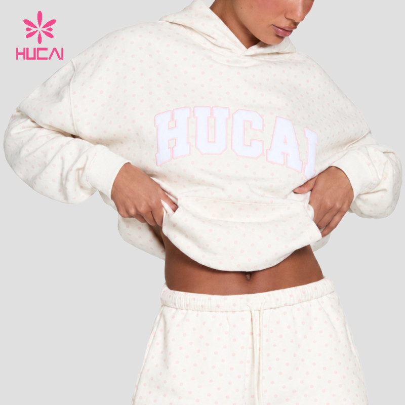Custom Polka Dot Hoodie with Contrast Applique for Boutique and Label Brands