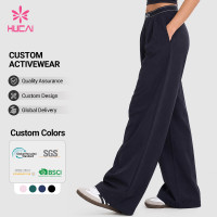 Custom Wide Leg Baggy Pants with Elastic Logo Waistband - OEM Program