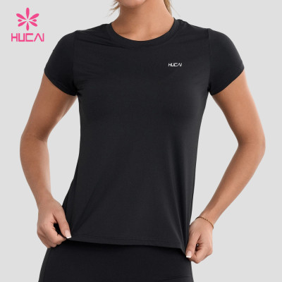Custom Women's Short Sleeve Crew Neck Training T-Shirt for Fitness Brands