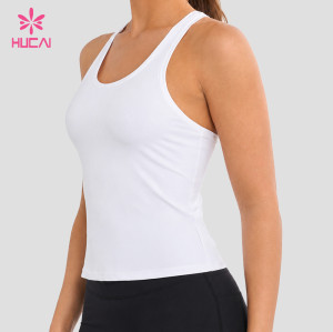 Custom Women's Scoop Neck Racerback Tank Top with Wide Straps for Gym Brands