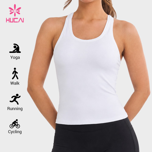 Custom Women's Scoop Neck Racerback Tank Top with Wide Straps for Gym Brands