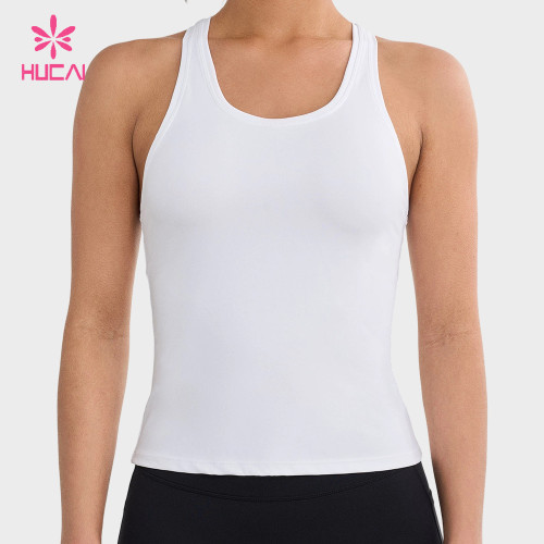 Custom Women's Scoop Neck Racerback Tank Top with Wide Straps for Gym Brands