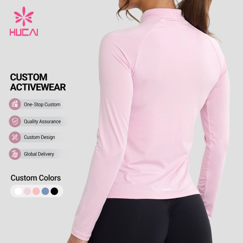 Custom Half Zip Long Sleeve Top with Raglan Sleeves for Private Label Brands