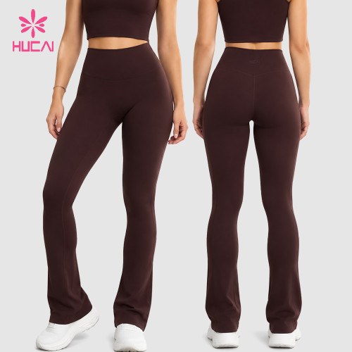 Custom High Waist Flared Pants with Clean Front Panel - Private Label