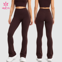 Custom High Waist Flared Pants with Clean Front Panel - Private Label