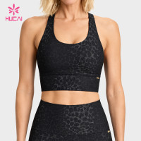 Custom Printed Animal Print Sports Bra with Cross Back for Labels