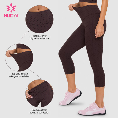 Custom Polka Dot Capri Leggings with High Waist for Private Label Activewear Brands