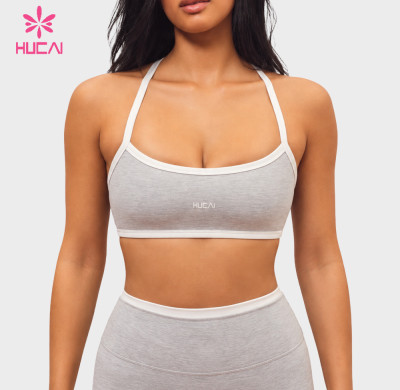 Custom Contrast Binding Bra Top with Adjustable Straps - OEM Supply