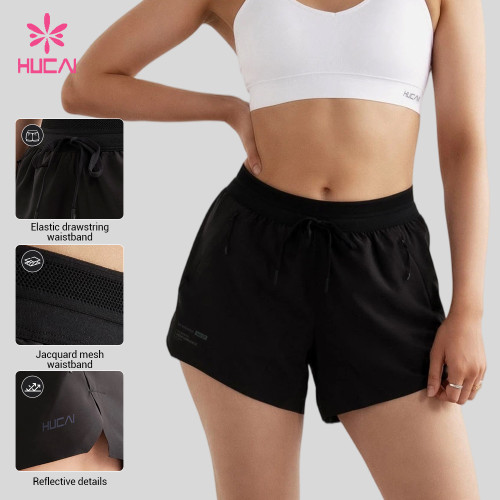 Custom Drawstring Running Shorts with Mesh Waistband for OEM Buyers