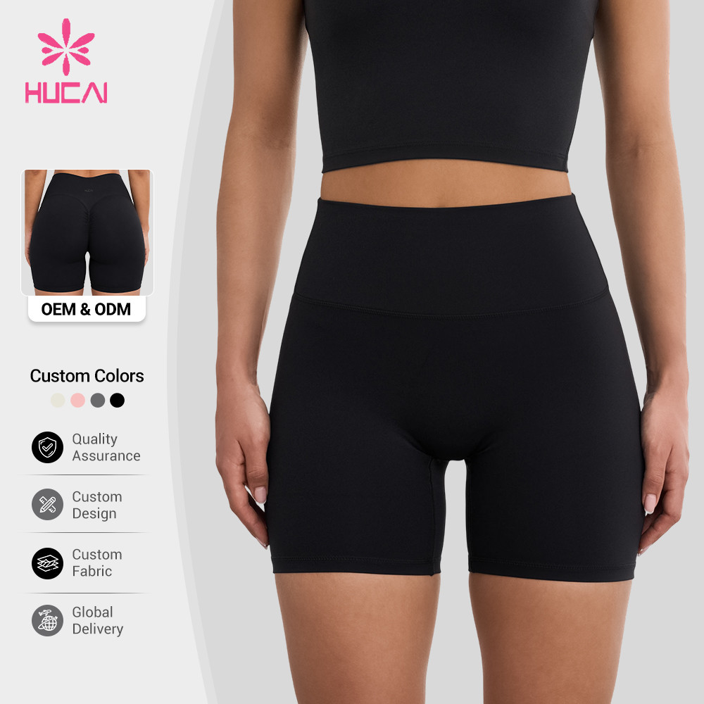 Colour options for custom high waist biker shorts