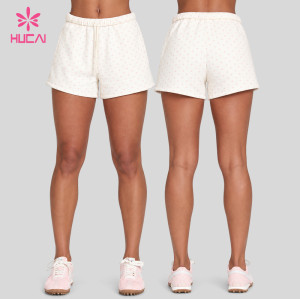 Custom Printed Polka Dot Sweat Shorts for Women's Athleisure Brands