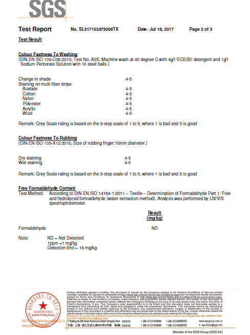 Fabric Test Report