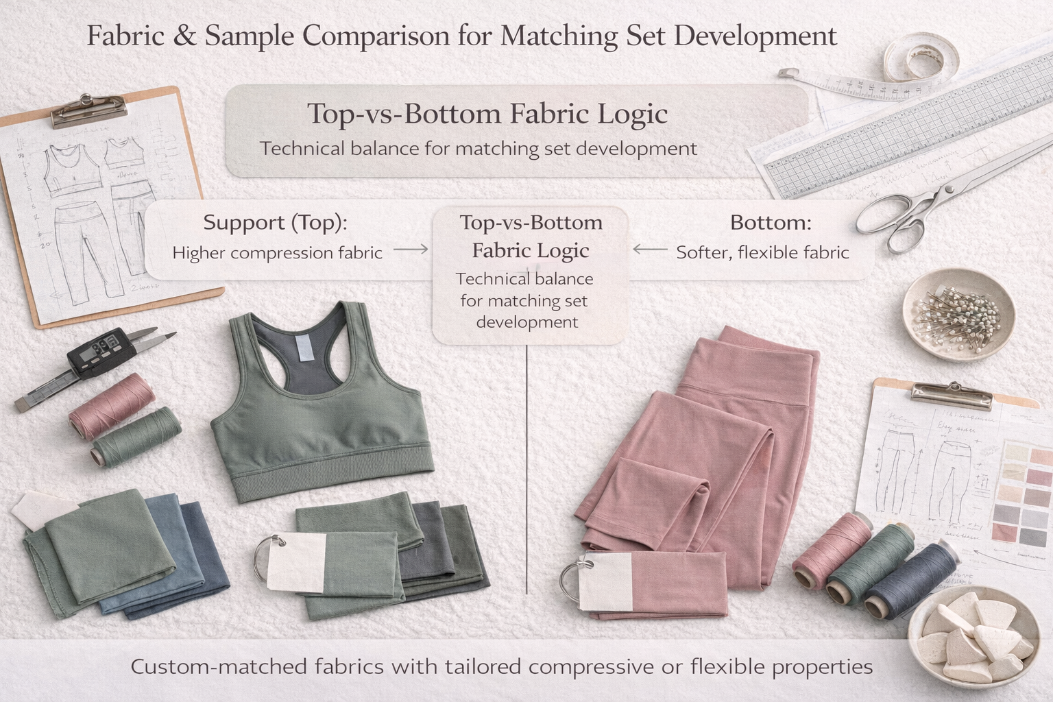 Fabric and sample comparison for matching set development