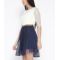 Women White Crepe  Lace Fit & Flare Dresses Pattern Knee Length Australia