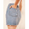 OEM women blue jean denim hole in short skirts