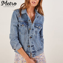 OEM new fashion women hip length denim jackets  jean jacket outfit