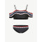 New Fashion Young Girl xxx Hot Sex Swimwear Wave Cold-shoulder Bikini Panty Set