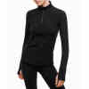 Black Active Wear Quater Zip Running Sweatshirts