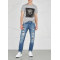 Wholesale mens distressed blue fashion style denim jeans pants
