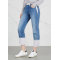 Wholesale womens cropped straight-leg fashion skinny denim jeans