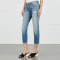 Custom womens fashion straight-leg distressed jeans
