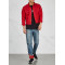 Wholesale mens 100% red cropped jeans denim jackets
