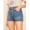 Custom womens fashion rigid denim jean shorts