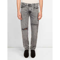 Custom Mens Distressed Straight Leg Denim Jeans