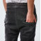 Custom Mens Mid Rise Black Panel Patch Denim Jeans