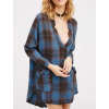 Custom Womens Oversized Deep V Sexy Checked Shirts