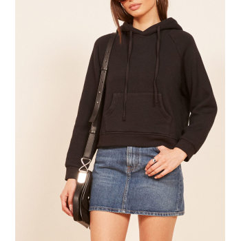 Custom womens regular fit cropped plian hoodies sweatshirts
