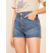 Wholesale womens fashion wear high rise relaxed fitting jeans denim shorts