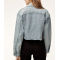 Wholesale fashion womens cropped right blue denim jackets