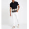 Custom Mens Navy Stripe Button Through Polo Shirts