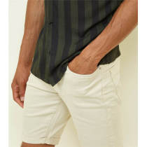 Custom Mens Off White Slim Fit Denim Shorts