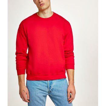 Custom mens red workout wear cotton oversized fit sweatshirts