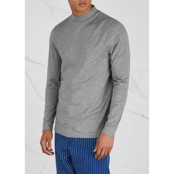 Custom mens 100% cotton long sleeves high neck grey shirts