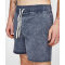 Wholesale mens acid washed drawstring board denim shorts