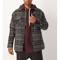 Fashion Mens Zip Up Checked Shirt Flannel Jackets
