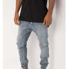 Custom Mens Washed Distressed Denim Joggers Jeans